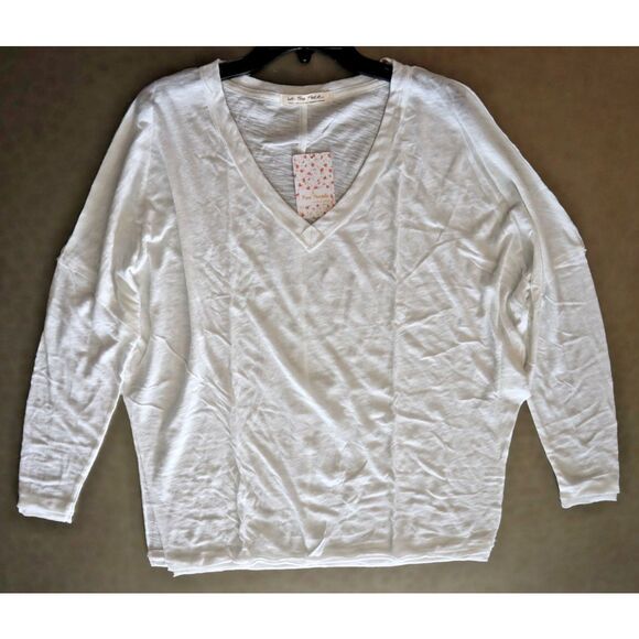 We The Free x FP OB1078864 Women's Sz Small White On My Mind V-Neck Shirt - Picture 7 of 10